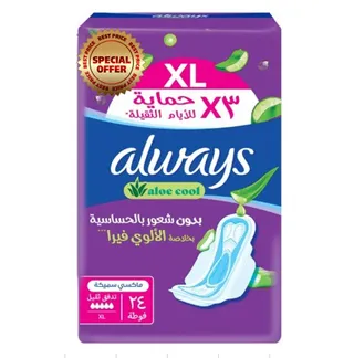ALWAYS MAXI THICK ALOE VERA XL 24PADS