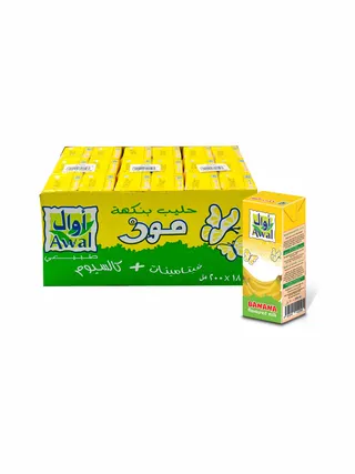 اوال حليب بالموز 200 مل × 18