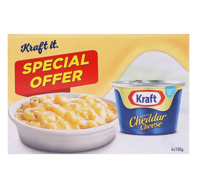 KRAFT CHEDDAR CHEESE CAN 5+1X100 GR