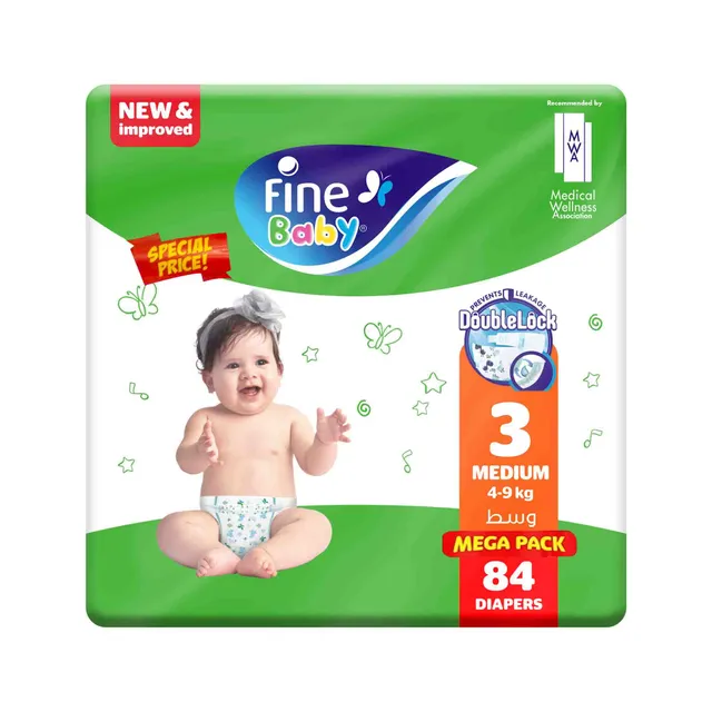 FINE BABY DIAPERS MEGA PACK MEDIUM 84 PCS