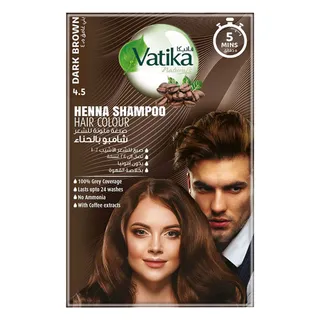VATIKA HENNA SHAMPOO HAIR COLOUR DARK BROWN 20ML