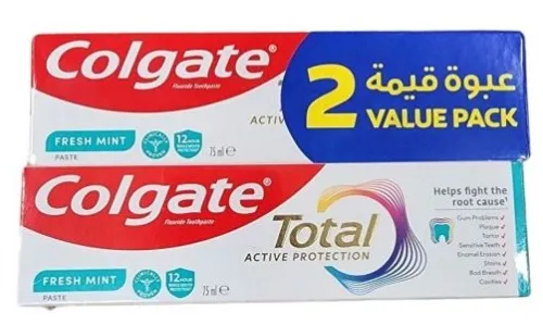 COLGATE TOTAL FRESH MINT TOOTHPASTE 2X75ML
