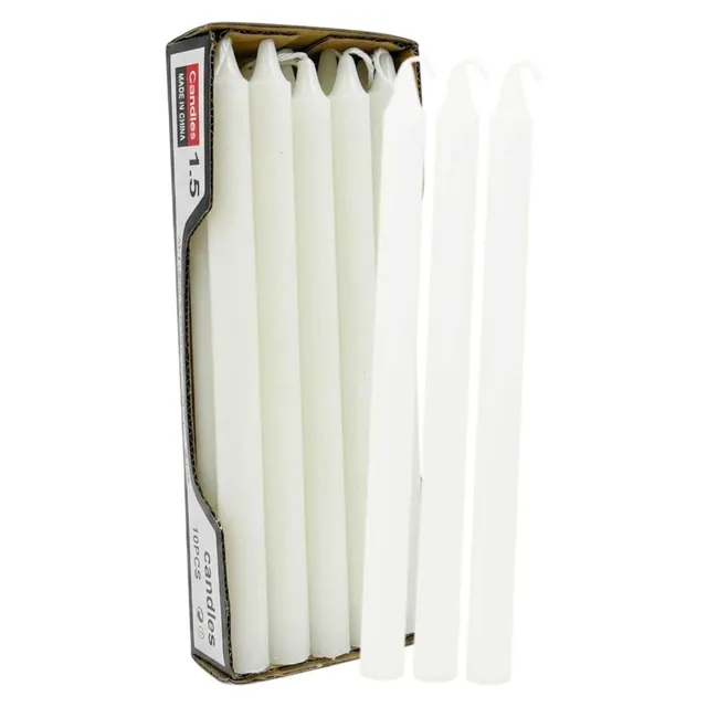 طقم شموع ابيض اصبع 10حبه 19*1.5سم 29جرام
