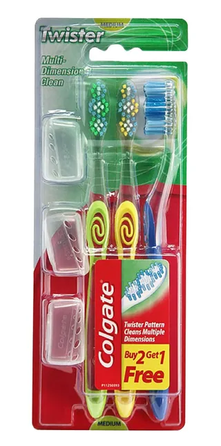 COLGATE TOOTHBRUSH TWISTER MEDIUM 2+1 FREE