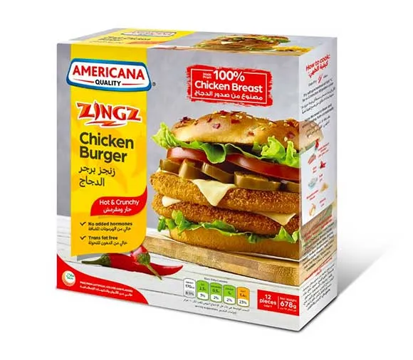 AMERICANA 12 CHICKEN BURGER HOT & CRUNCHY 678GR