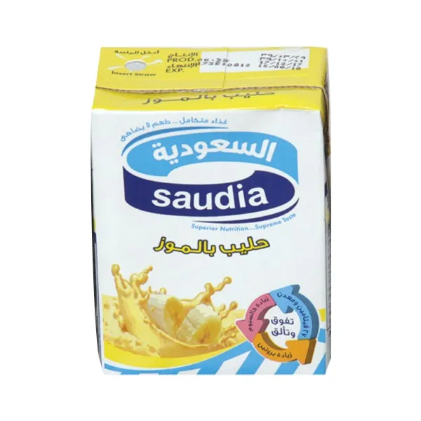 SAUDIA UHT MILK BANANA 6 X 200ML