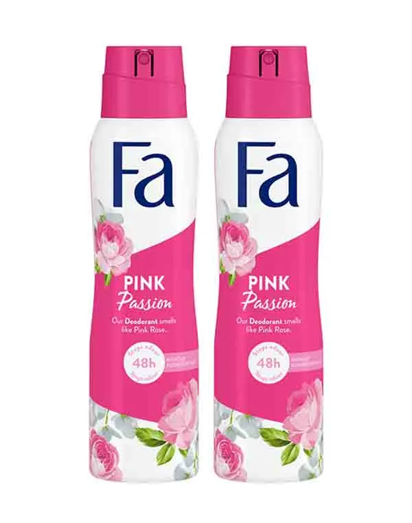 FA PINK PASSION DEODORANT SPRAY 2X150 ML SPECIAL OFFER