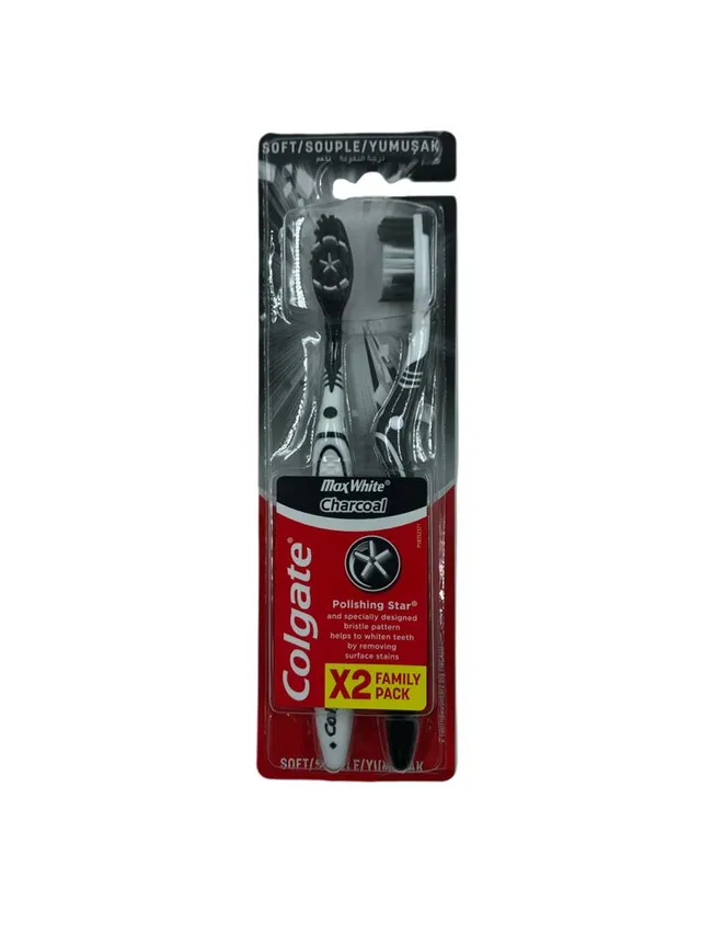 COLGATE MAX WHITE CHARCOAL TOOTH BRUSH 2PCS