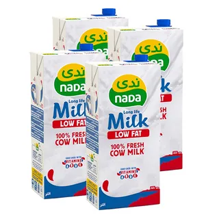 ندى حليب طويل الأجل قليل الدسم 1 لتر × 4