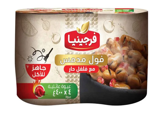 فرجينيا فول مدمس سادة 4*400 جم