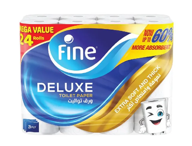 FINE DELUXE TOILET PAPER 24PCS X 3PLY