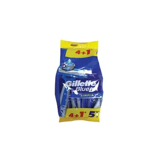 GILLETTE BLUE-3 SIMPLE SHAVING BLADES 4pcs+1pcs FREE