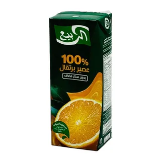 الربيع عصير برتقال 100%  بدون سكر مضاف 185 مل