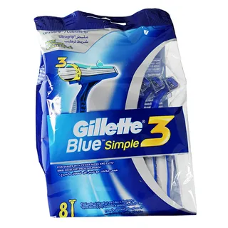 GILLETTE BLUE-3 SHAVING BLADE SIMPLE 8 PCS