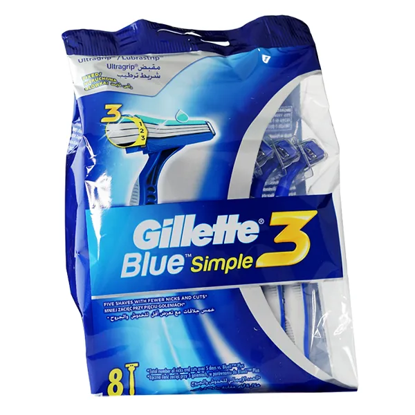 GILLETTE BLUE-3 SHAVING BLADE SIMPLE 8 PCS