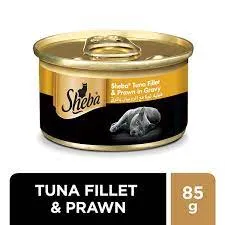 SHEBA TUNA FILLET&PRAWN IN GRAVY 85GM