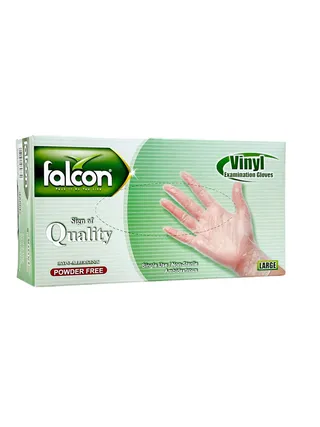 FALCON VINYL EXAMINATION GLOVES LARGE 100PCS
