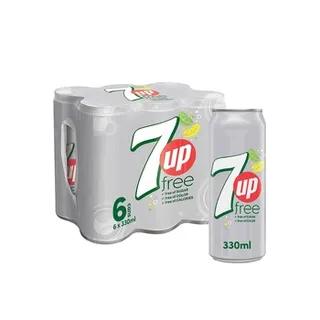 7up diet carbonated can soft drinks 330ml Pack of 6