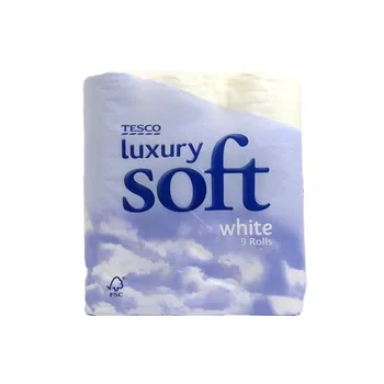 Tesco luxury soft white tissue white toilet roll 1x9