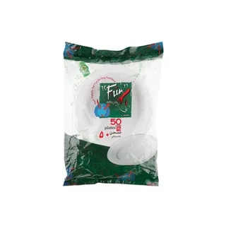 فان طبق بلاستيك 18cm 50pcs أبيض