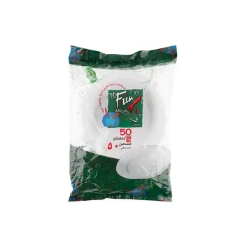 Fun Plastic Plate 18cm 50pcs White