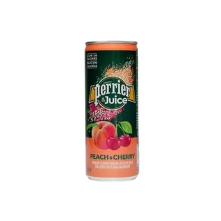 Perrier & Juice Peach & Cherry Can 250ml