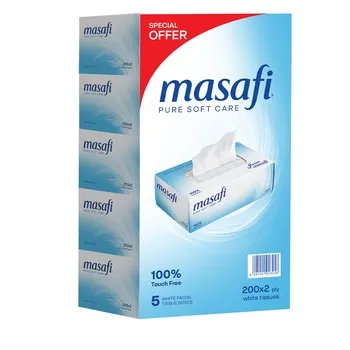 Masafi Tissue Facial Pure Soft Care 2 Ply X 200 Sheets X 5box