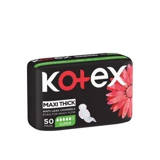 Kotex Maxi Protect Thick Pads Super Size Sanitary Pads with Wings 50 Sanitary Pads