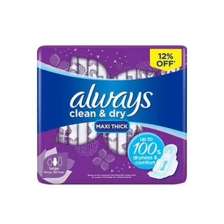 Always Always Large With Wings Pads 30s