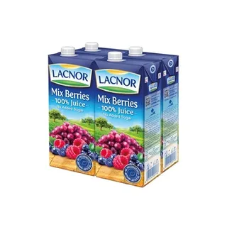 Lacnor 100% Long Life Juice Mix Berry 1L Pack of 4