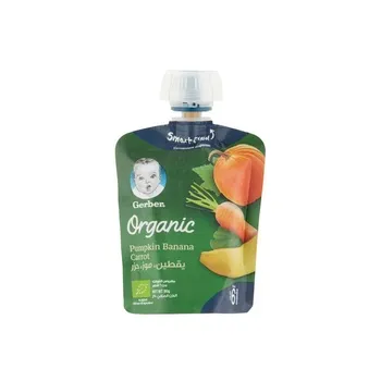 GERBER Organic Puree Pumpkin Banana & Carrot 90g