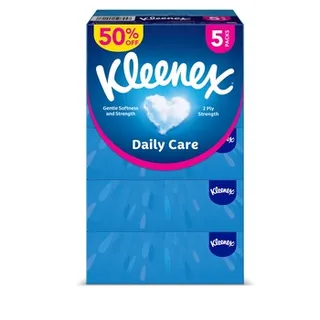 Kleenex Daily Care Facial Tissue Pack Of 5 Boxes 120 Sheets X 2 Ply