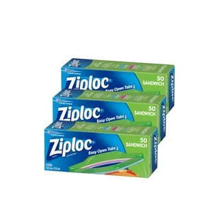 Ziploc Sandwich Bags 3 X 50 Bags 2+1 Free