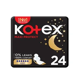 Kotex Maxi Protect Thick Pads Overnight Protection Sanitary Pads with Wings 24 Sanitary Pads