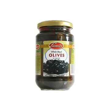 Family Whole Black Olives In Brine 198g