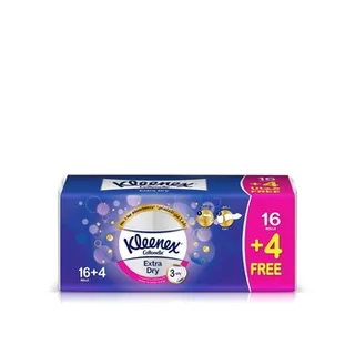 Kleenex Extra Dry Toilet Tissue Paper 3 PLY 20 Rolls x 160 Sheets Embossed Bathroom Tissue with Superior Absorbency