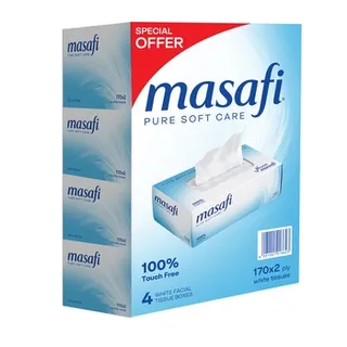 Masafi Tissue 4 x 170 Sheets x 2Ply Special Offer