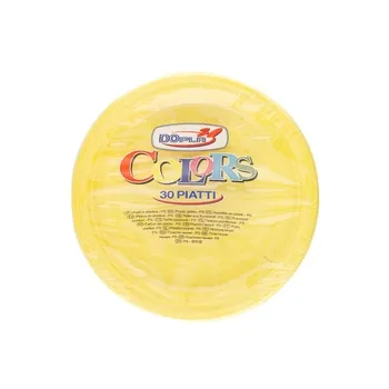 Dopla Disposables Color Line Coloured Plates 30 pcs x 20 cm Yellow (01492)
