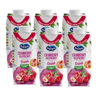 Ocean Spray Cranberry Raspberry No Sugar Added 250ml Pack of 6