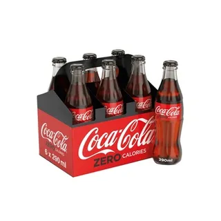 كوكا كولا زيرو كالوريز مشروب غازي زجاجة 6X290ml