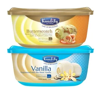 Kwality Butterscotch 1L + Vanilla 1L
