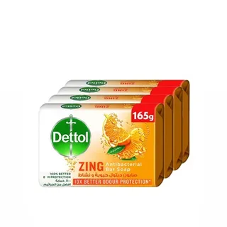 ديتول صابون بار زنج مضاد للبكتيريا 165g حزمة 4
