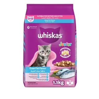 Whiskas Ocean Fish With Milk Dry Cat Food Junior 2-12 Months 1.1kg