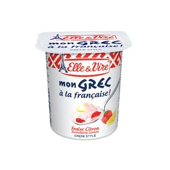 Elle & Vire Greek Yoghurt Strawberry/Lemon 125g