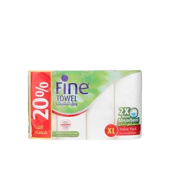 Fine Household Towel White 4x100x2Ply