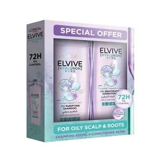 Loreal Paris Elvive Hyaluron Pure Shampoo 400ml + Conditioner 360ml