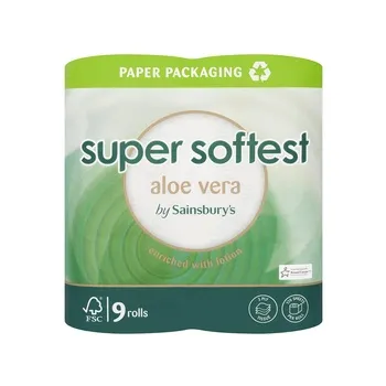 Sainsburys Super Softest Aloe Vera Toilet Tissue 9 Roll Pack