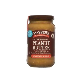Mayver's Dark Roasted Peanut Butter Crunchy 375g