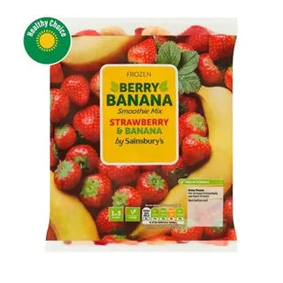 Sainsburys Frozen Strawberry Banana Smoothies 450g
