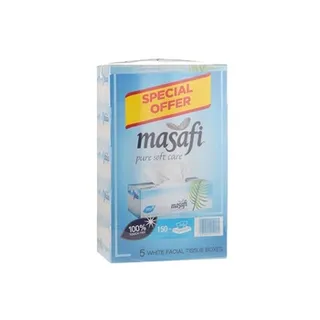 Masafi Facial Tissue 5 Pack Of 2 Ply X 150 Sheets